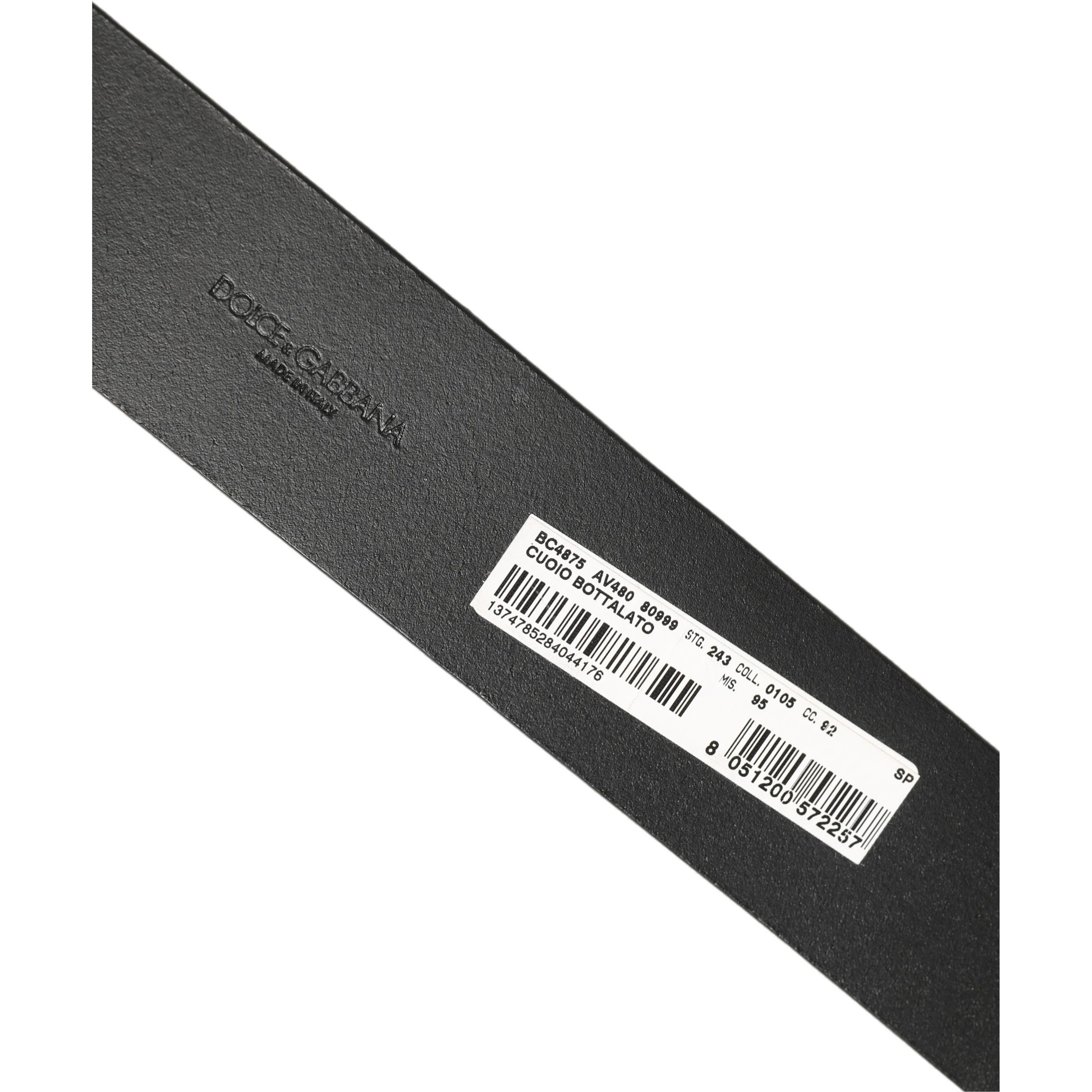 Black Leather Silver Tone Square Buckle Belt