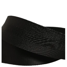 Men Black Fabric Strap Logo Metal Buckle Belt