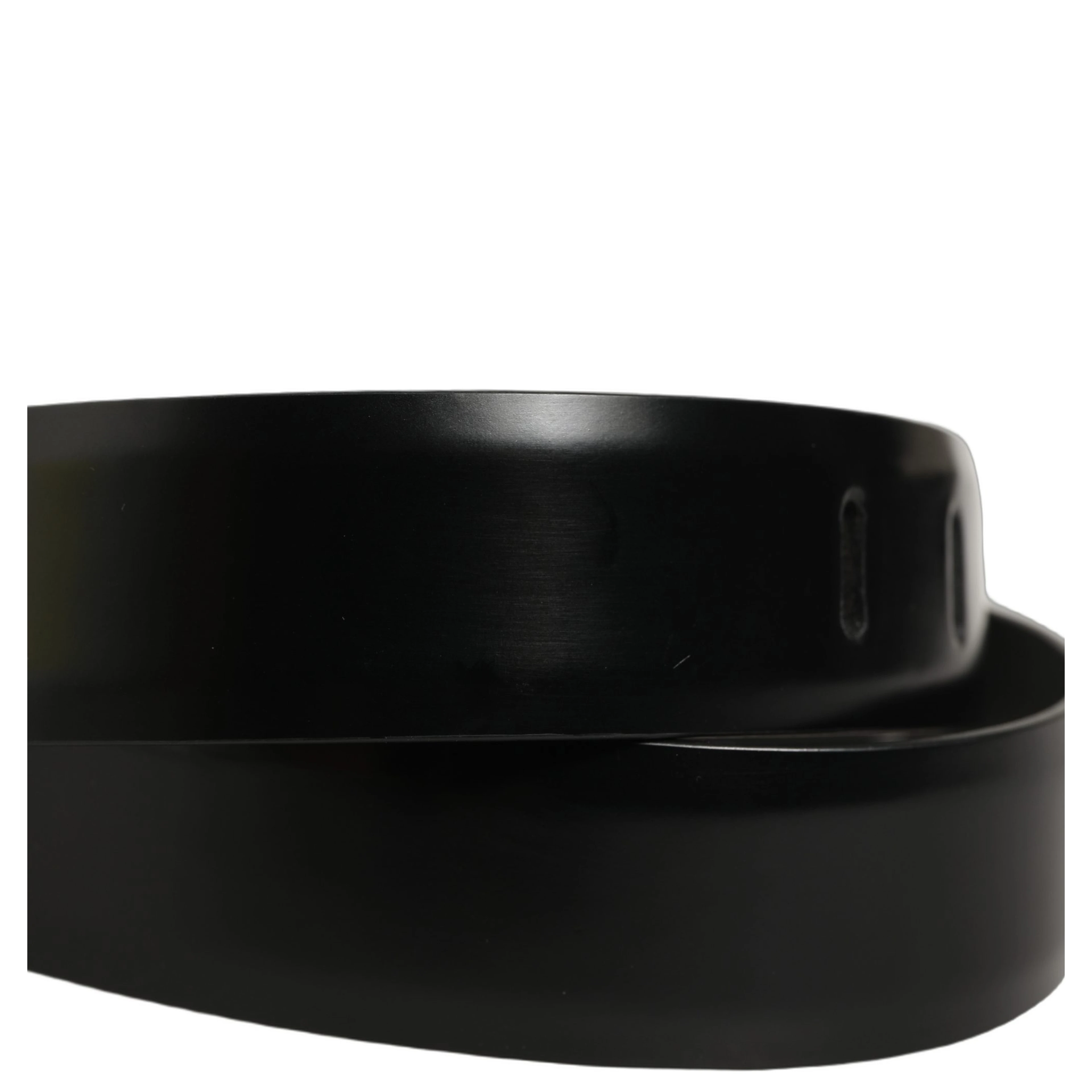 Black Leather Silver Tone Metal Buckle Belt