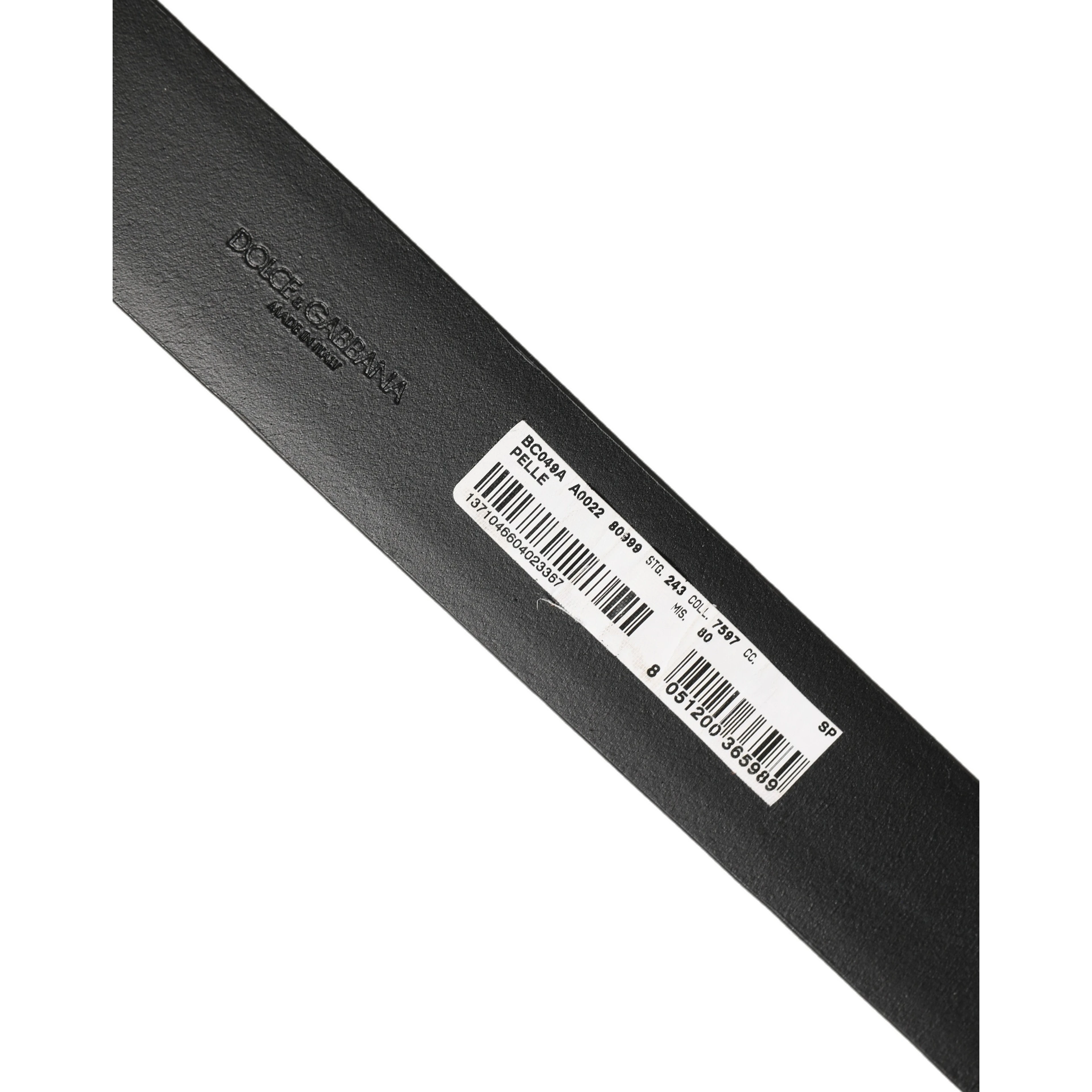 Black Leather Silver Tone Metal Buckle Belt