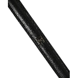 Black Leather Silver Tone Metal Buckle Belt