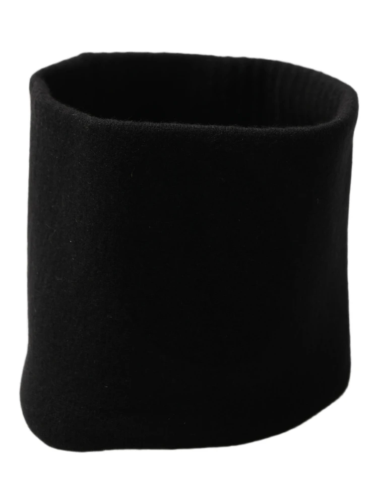 Men Black Cashmere Knitted Neck Warmer Scarf