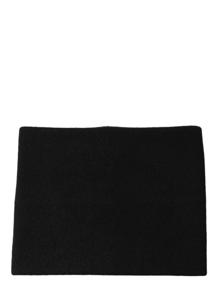 Men Black Cashmere Knitted Neck Warmer Scarf