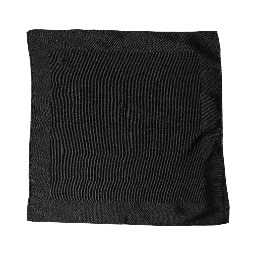 Black Silk Square Handerkerchief Pocket Scarf