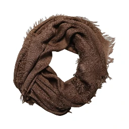 Brown Silk Wool Fringed Men Lace Stole Scarf