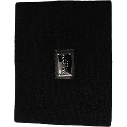 Black Cashmere Logo Plaque Neck Warmer Scarf