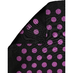 Purple Black Polka Dot Square Foulard Scarf