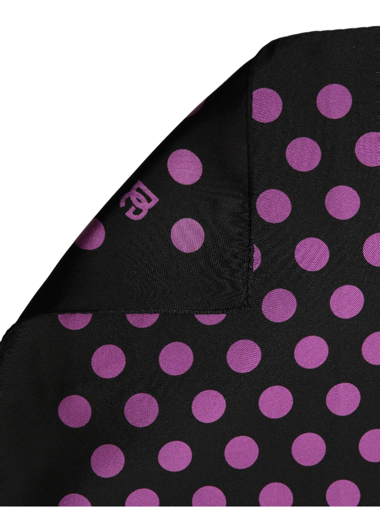 Purple Black Polka Dot Square Foulard Scarf alternative