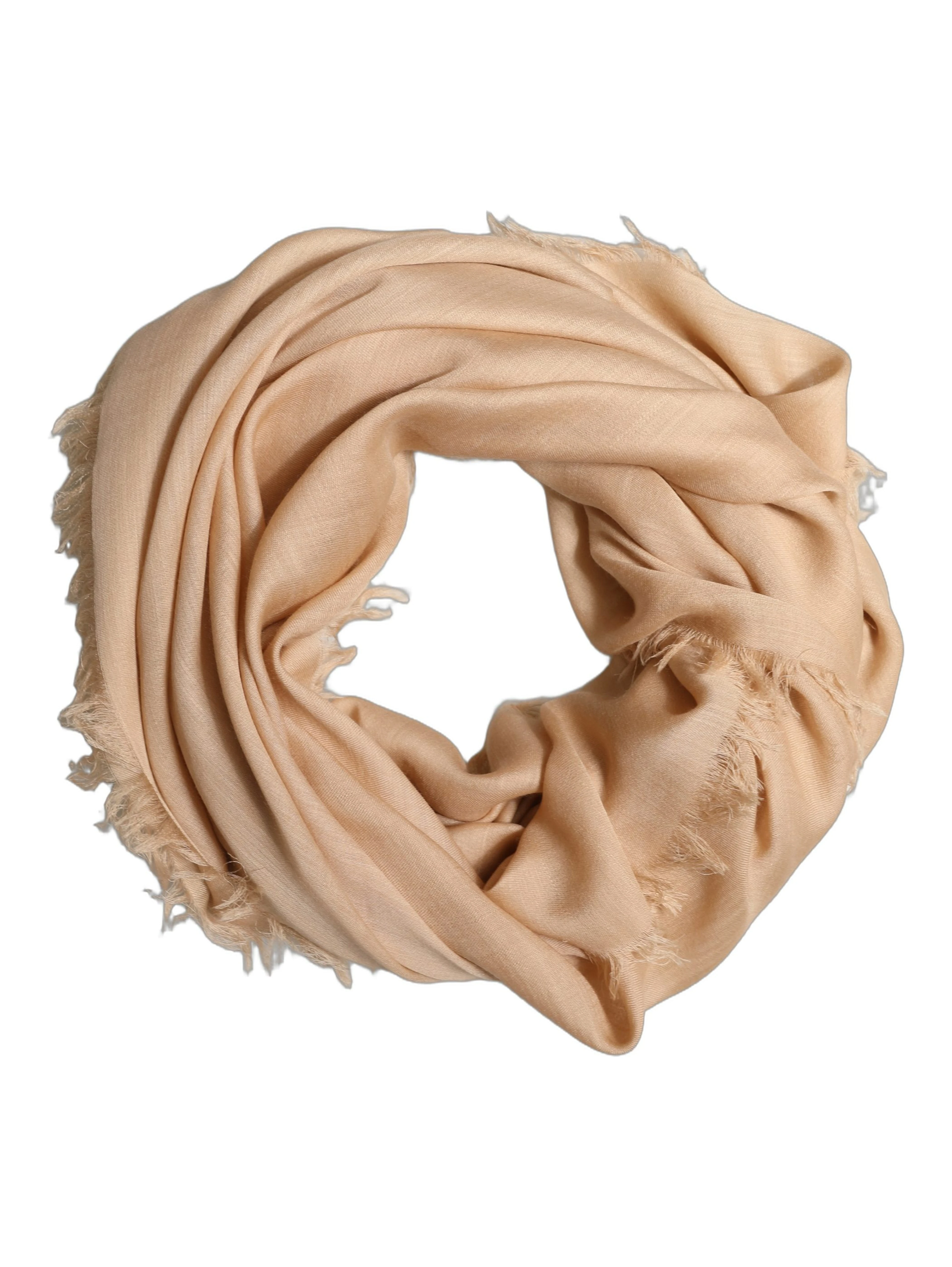 Beige Silk Wool Fringed Men Lace Stole Scarf