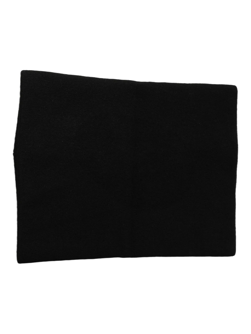 Men Black Cashmere Knitted Neck Warmer Scarf