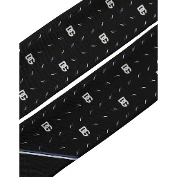 Black Silk DG Logo Men Skinny Shawl Scarf