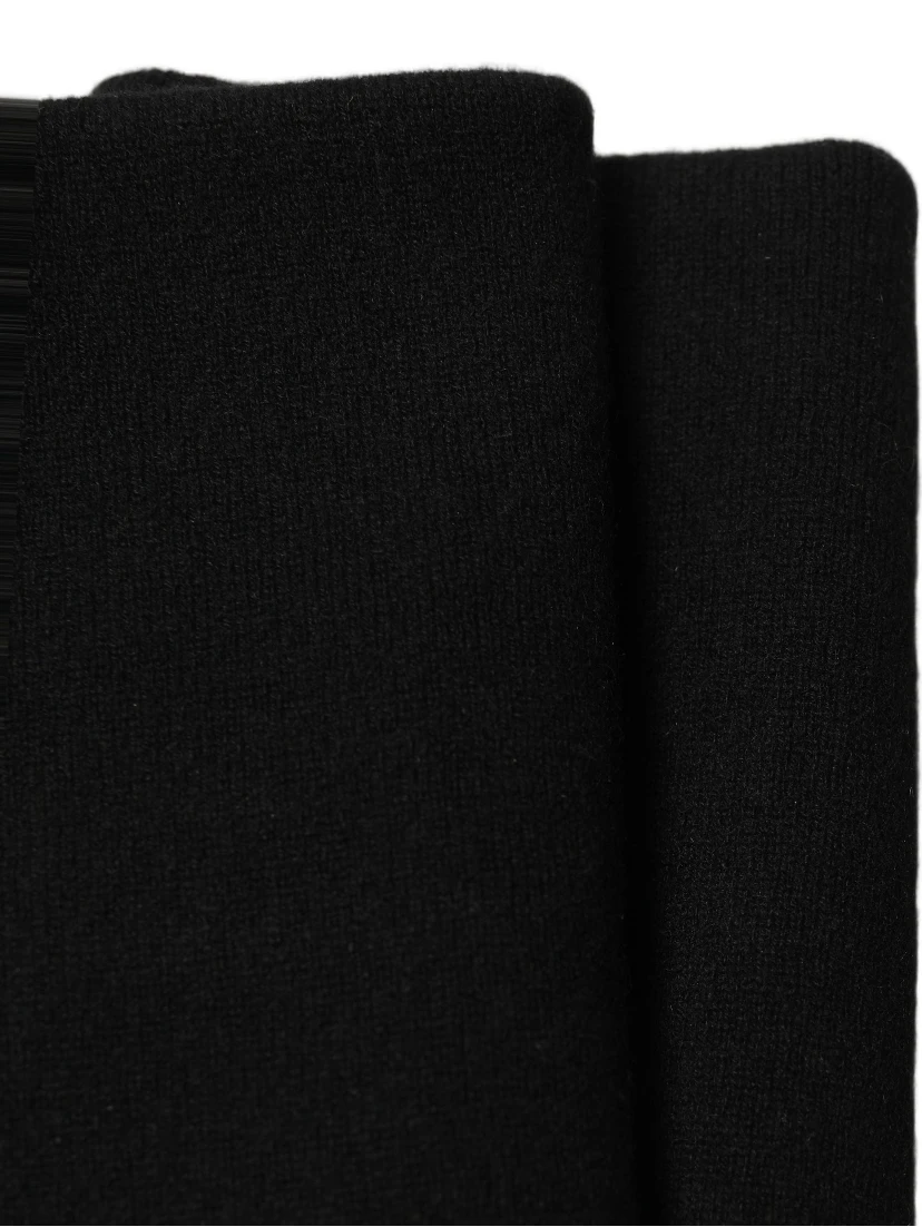 Men Black Cashmere Knitted Neck Warmer Scarf