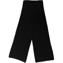 Men Black Wool Knitted Neck Shawl Scarf