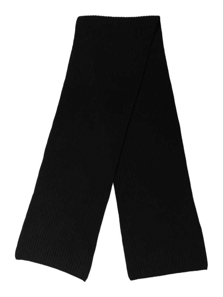 Men Black Wool Knitted Neck Shawl Scarf