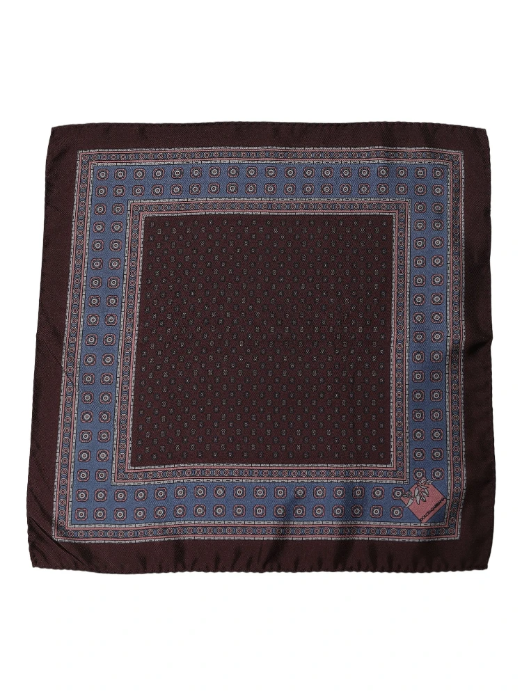 Maroon Geometric Handkerchief Pocket Scarf