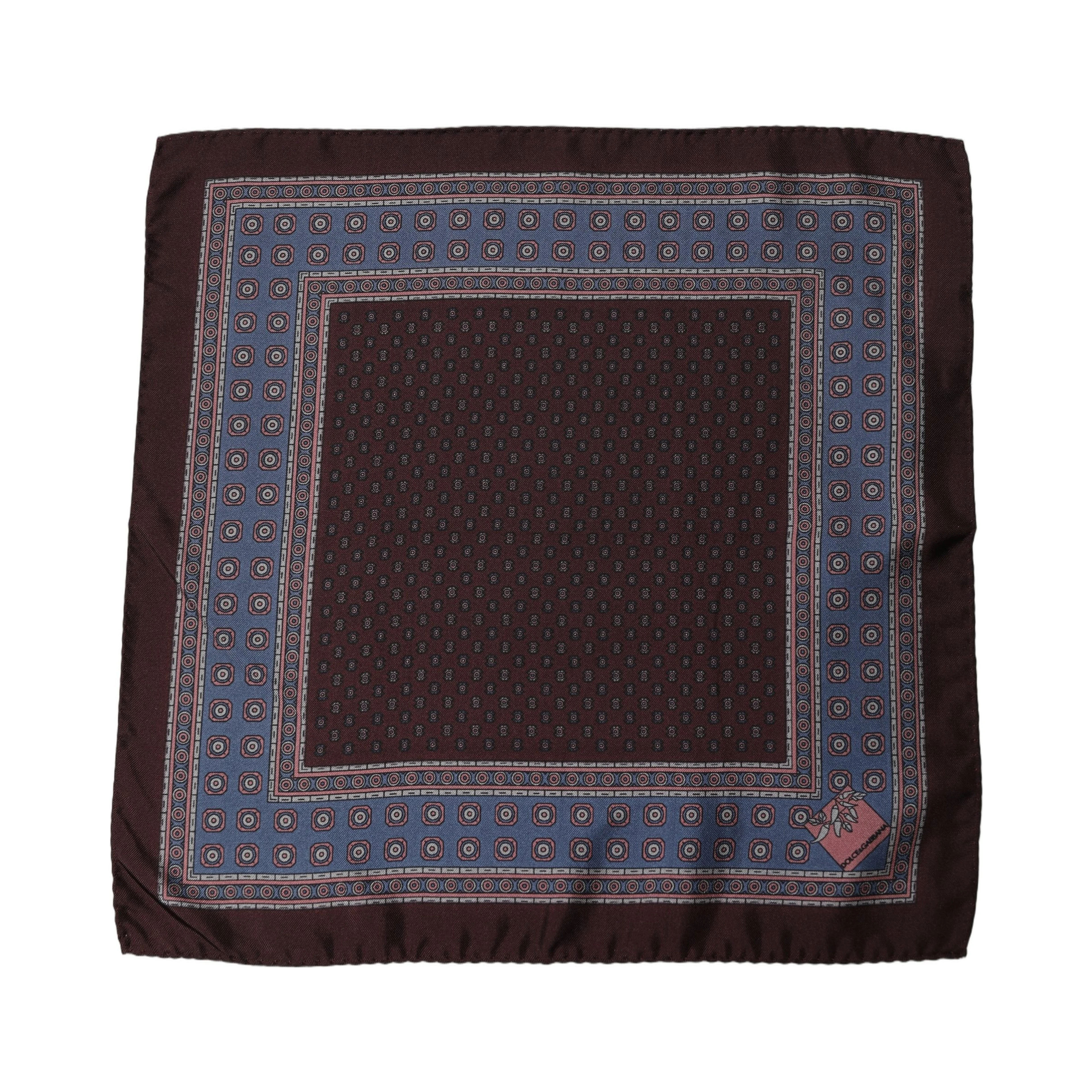 Maroon Geometric Handkerchief Pocket Scarf