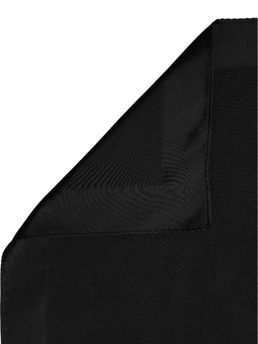 Black Silk Square Handerkerchief Pocket Scarf