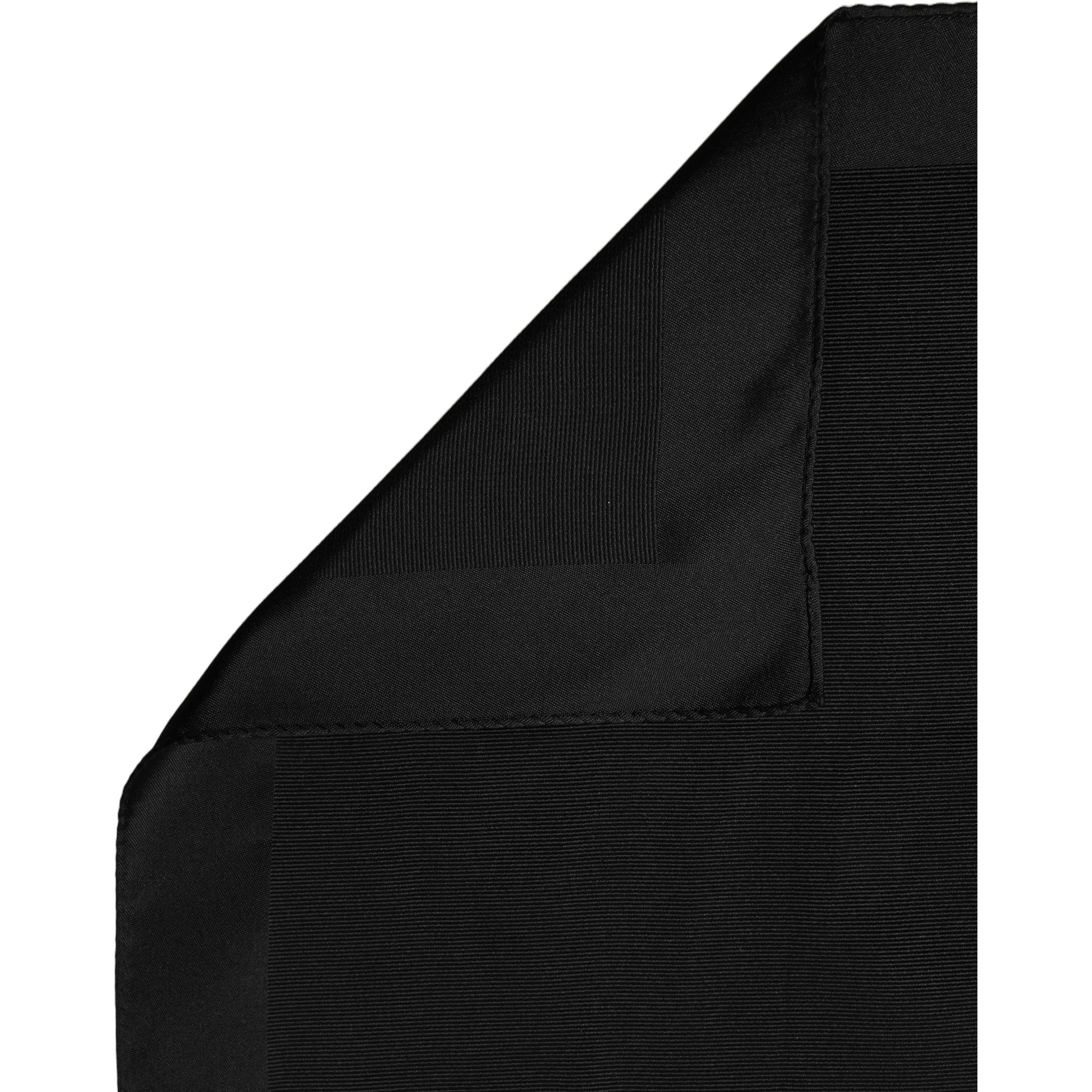 Black Silk Square Handerkerchief Pocket Scarf
