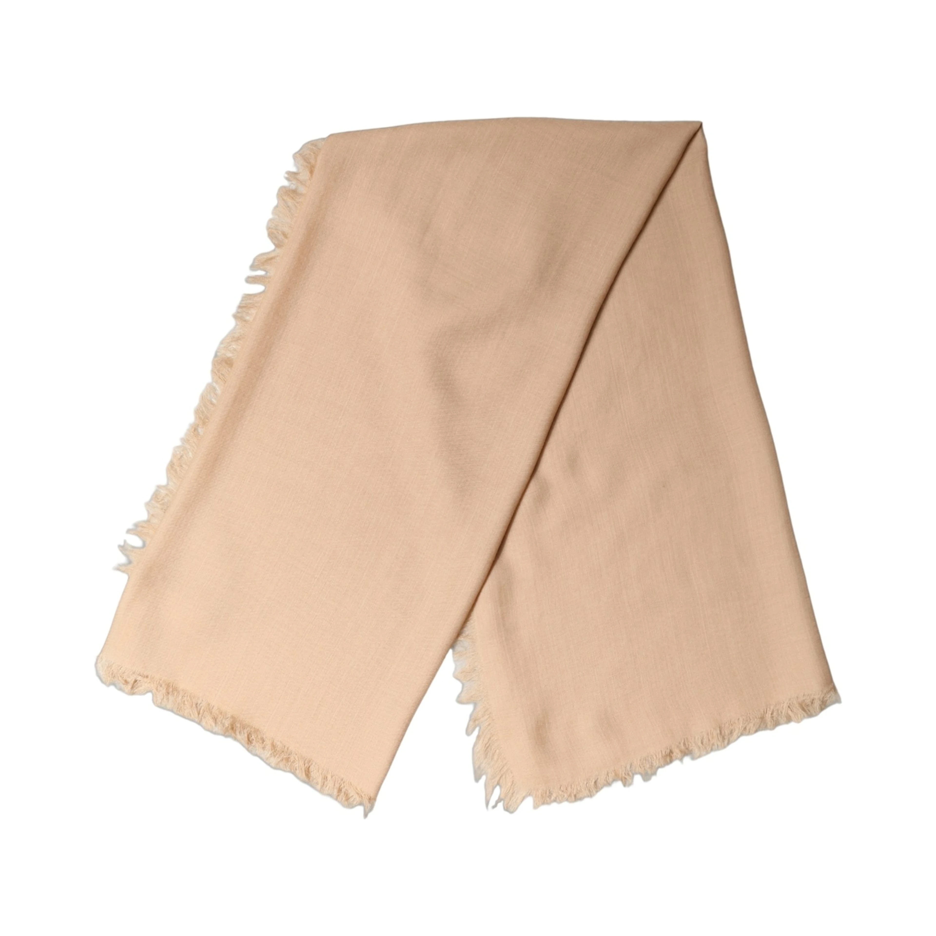 Beige Silk Wool Fringed Men Lace Stole Scarf