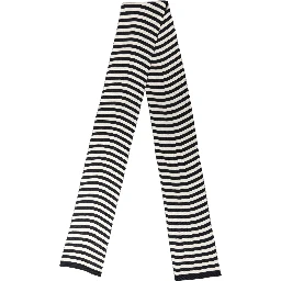 Black White Stripes Silk Knitted Shawl Scarf