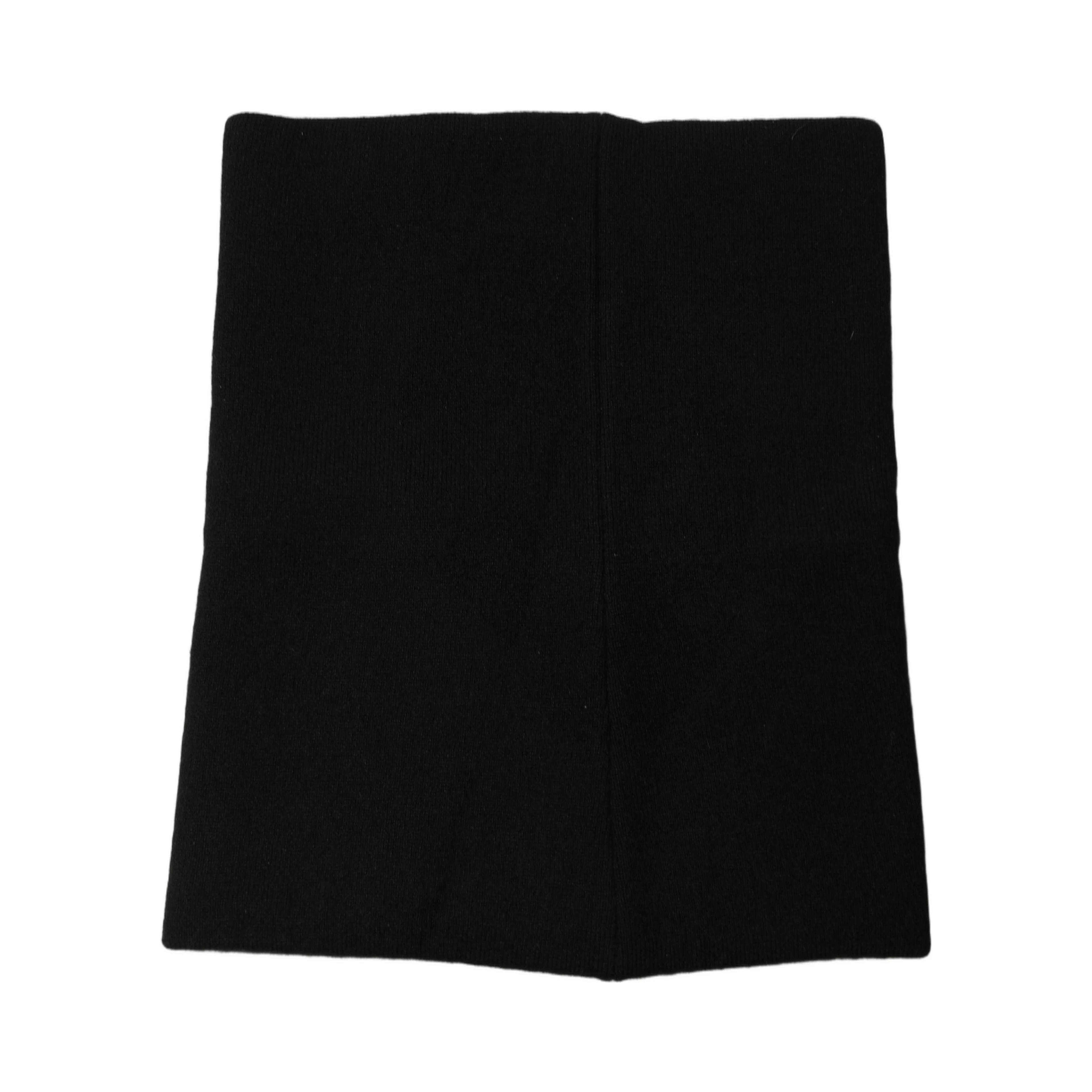 Men Black Cashmere Knitted Neck Warmer Scarf