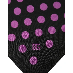 Purple Black Polka Dot Square Foulard Scarf