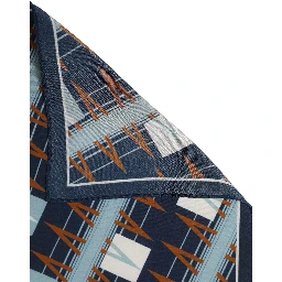 Navy Blue Abstract Square Pocket Foulard Scarf