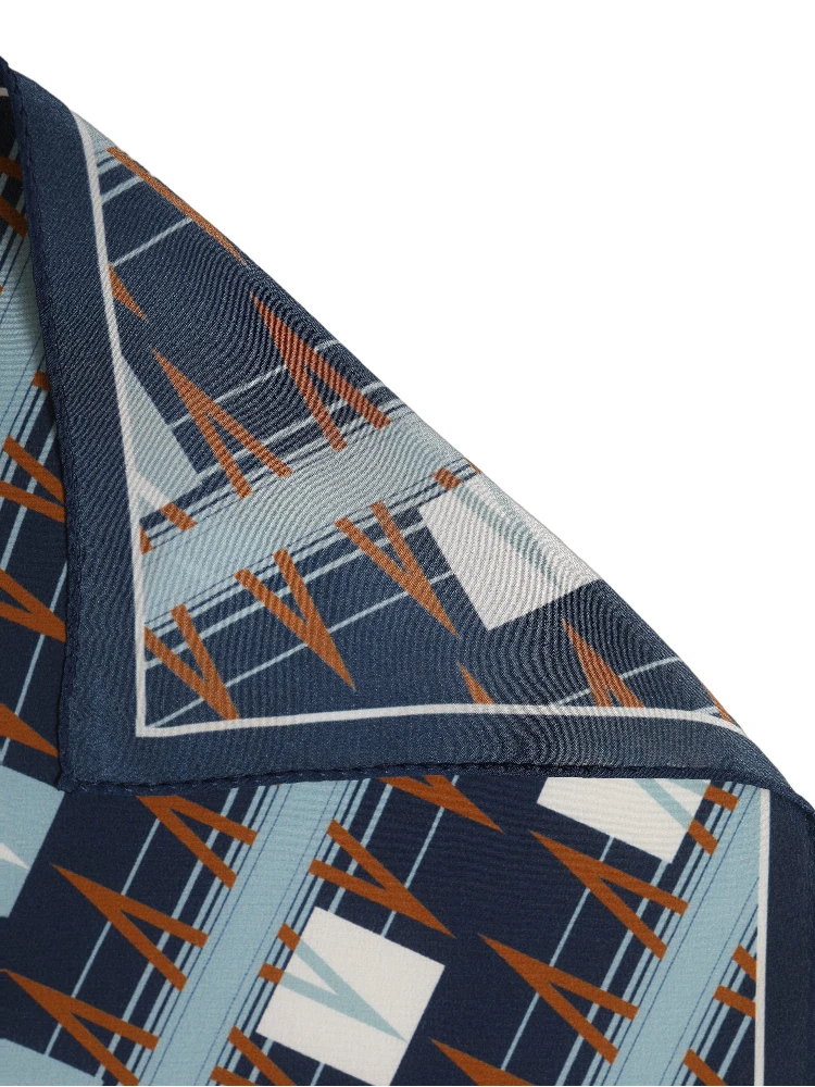 Navy Blue Abstract Square Pocket Foulard Scarf alternative