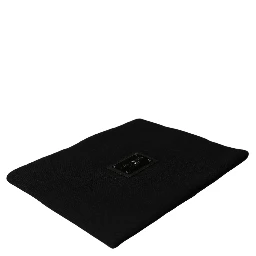 Black Cashmere Logo Plaque Neck Warmer Scarf
