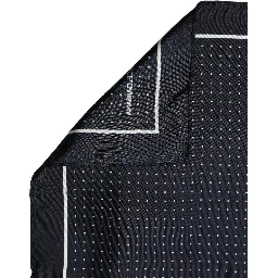Blue Silk Polka Dot Handkerchief Pocket Scarf