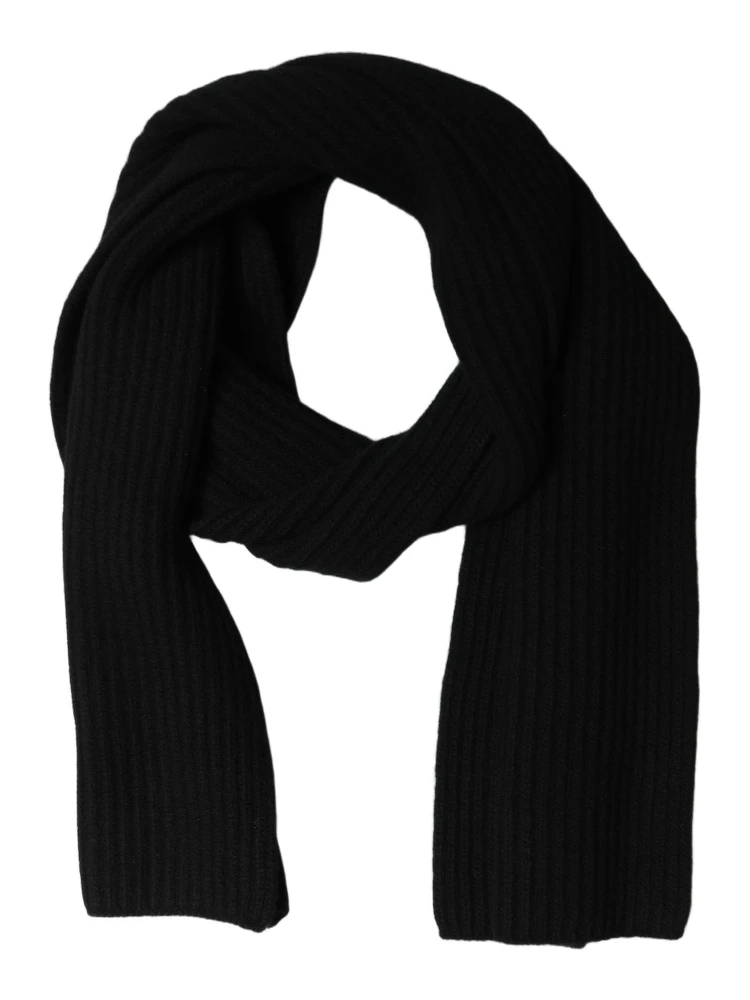 Men Black Wool Knitted Neck Shawl Scarf alternative