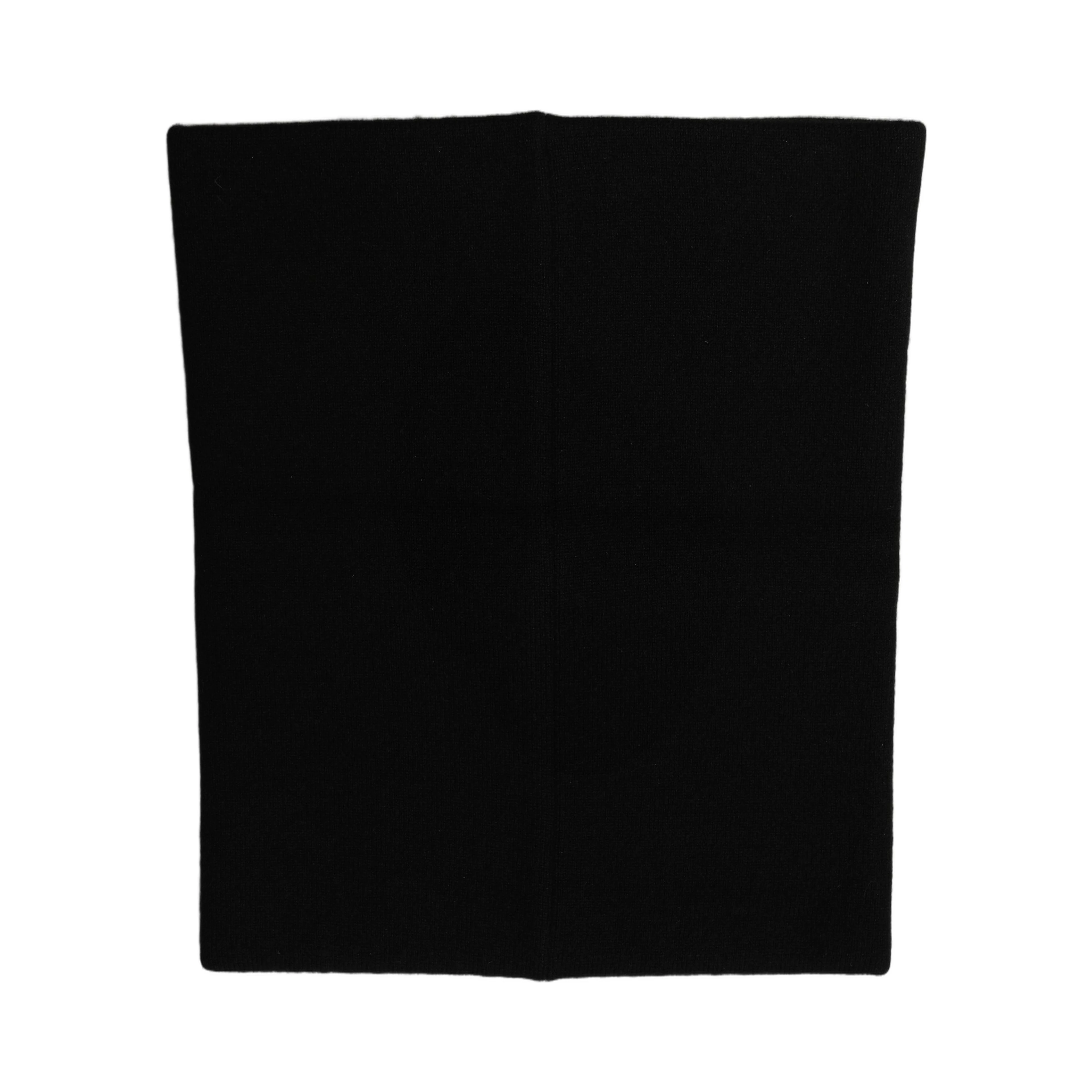 Black Cashmere Logo Plaque Neck Warmer Scarf