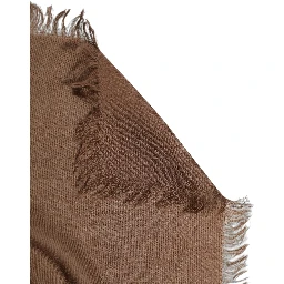 Brown Silk Wool Fringed Men Lace Stole Scarf