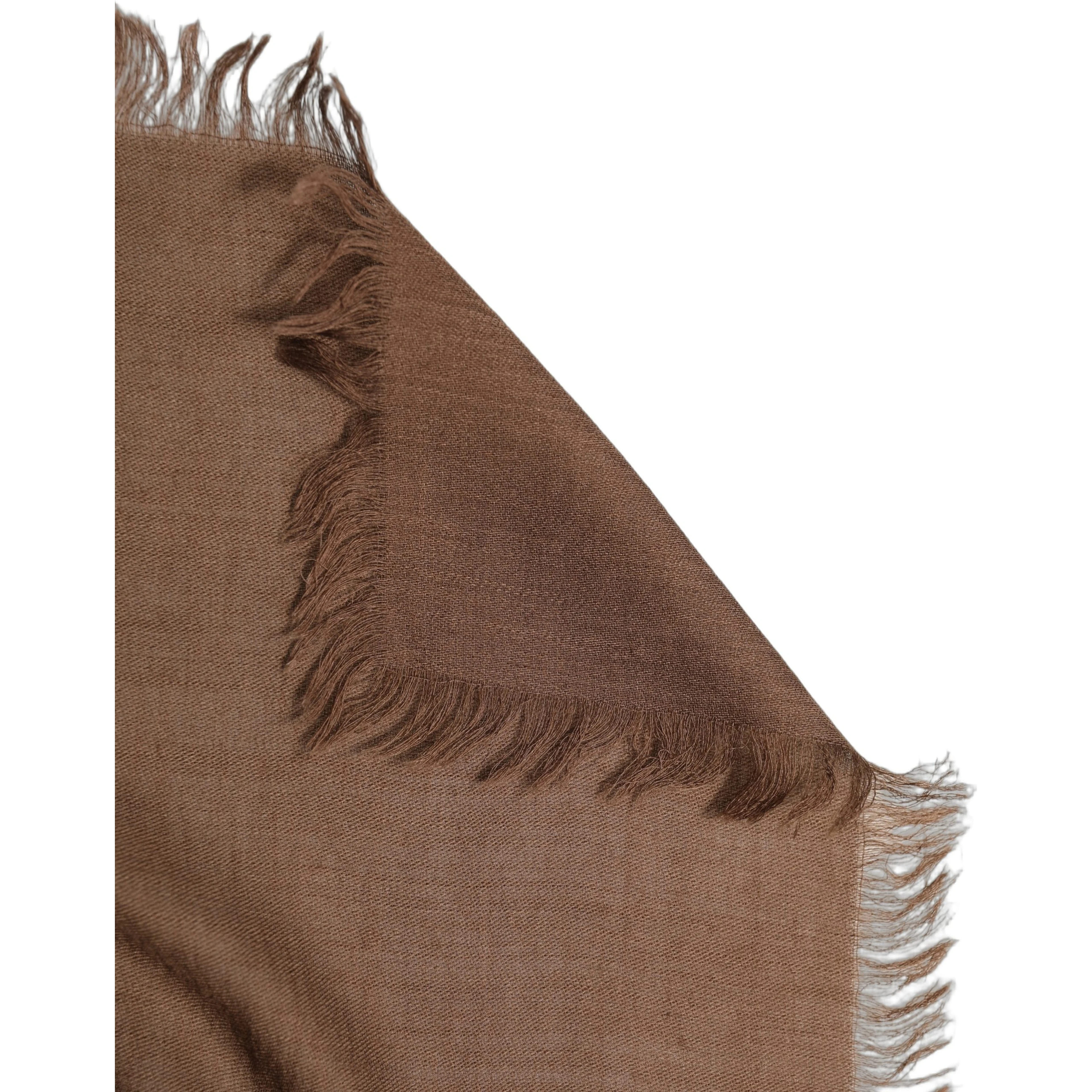Brown Silk Wool Fringed Men Lace Stole Scarf