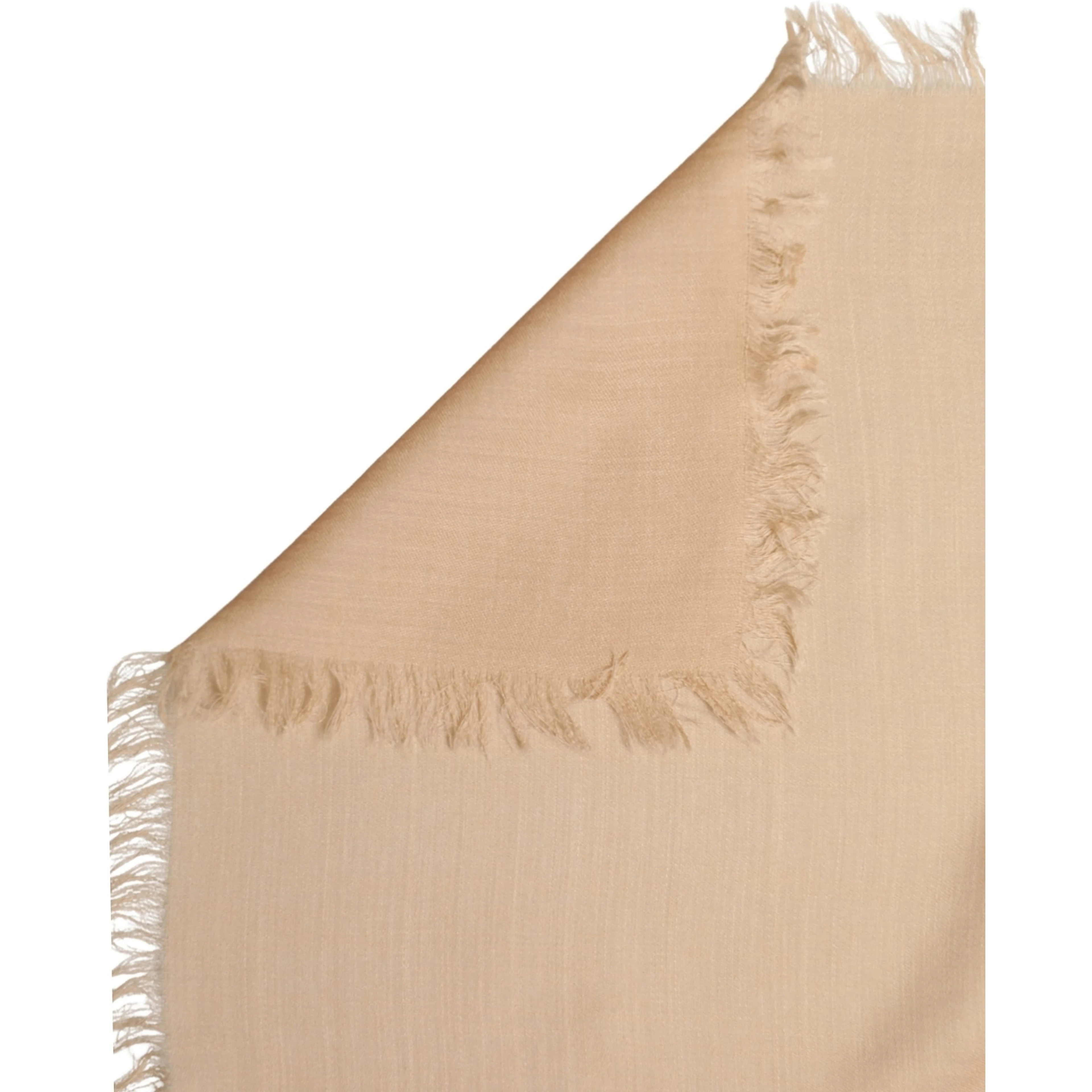 Beige Silk Wool Fringed Men Lace Stole Scarf
