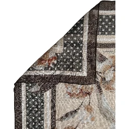 Men Beige Floral Linen Square Foulard Scarf