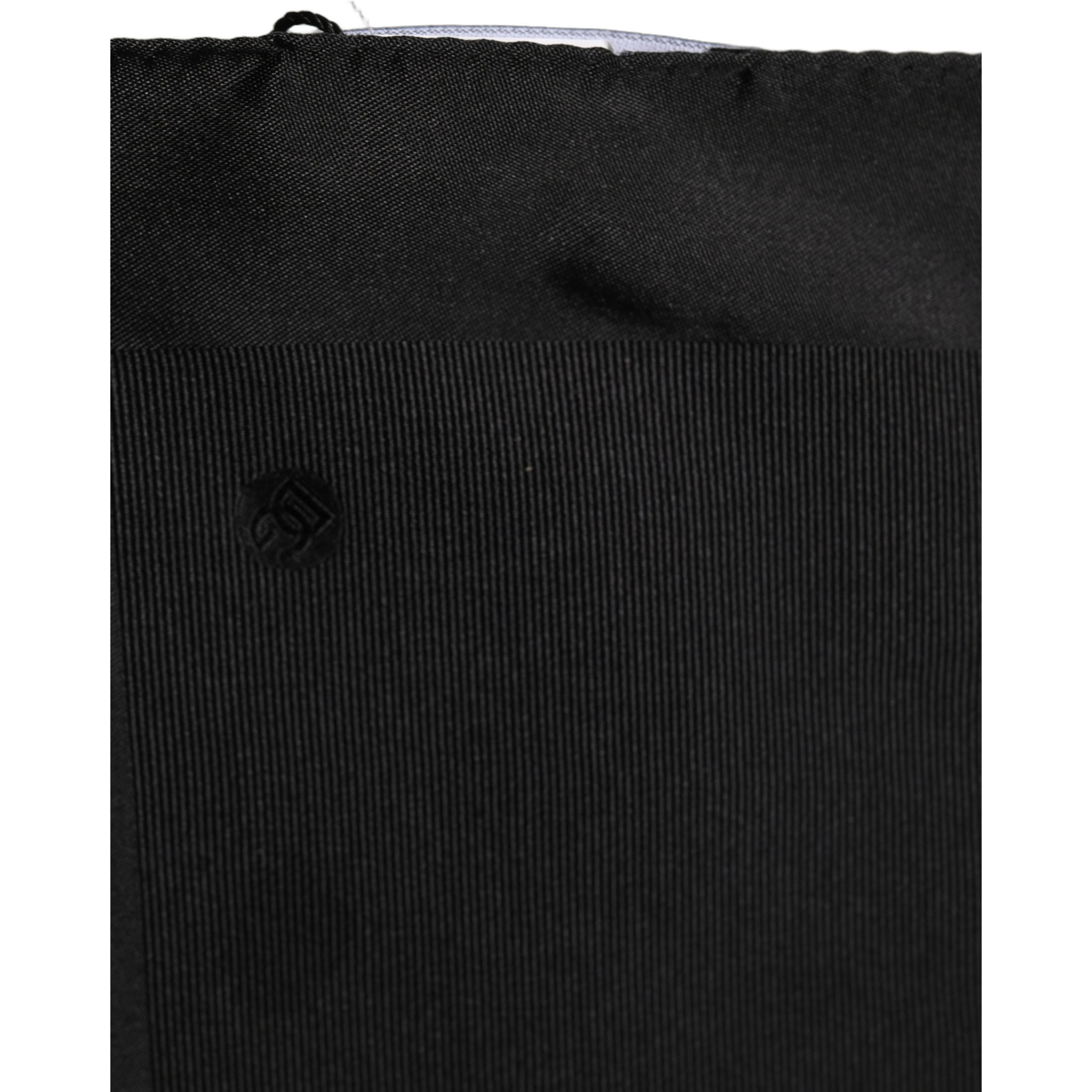 Black Silk Square Handerkerchief Pocket Scarf