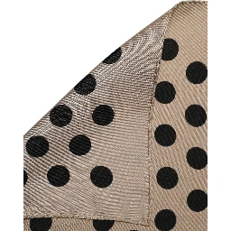 Beige Black Polka Dot Square Foulard Scarf