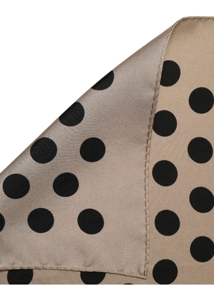 Beige Black Polka Dot Square Foulard Scarf alternative