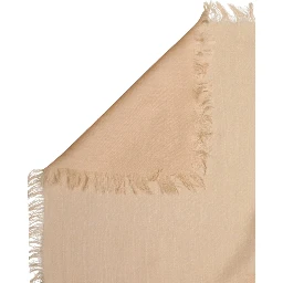 Beige Silk Wool Fringed Men Lace Stole Scarf