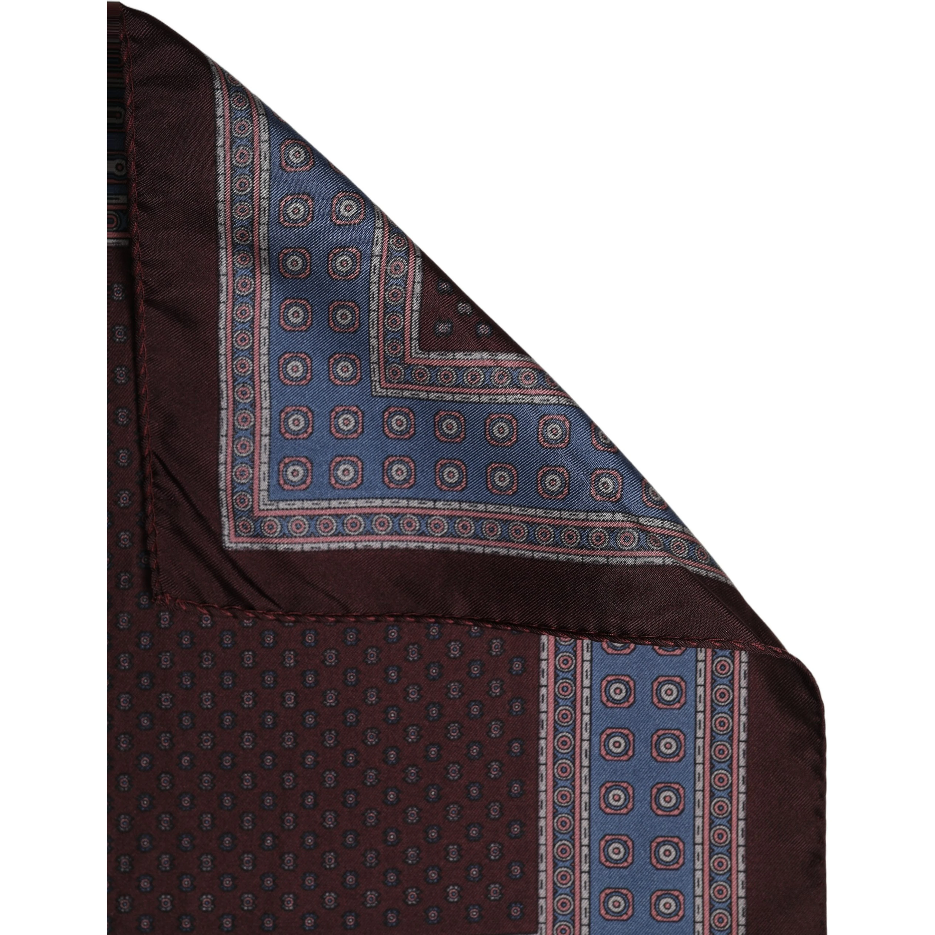 Maroon Geometric Handkerchief Pocket Scarf