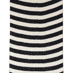 Black White Stripes Silk Knitted Shawl Scarf
