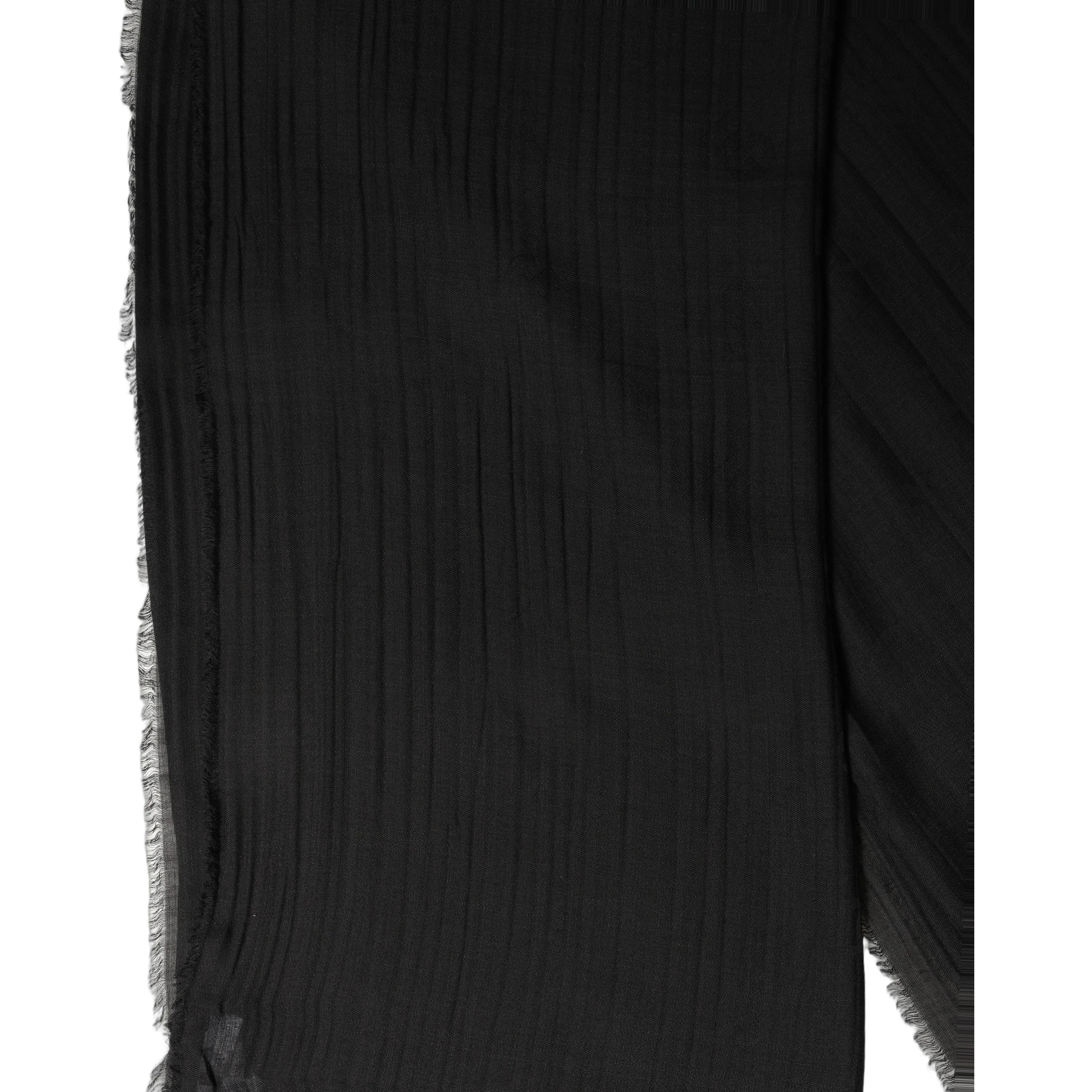 Black Silk Wool Fringed Men Lace Stole Scarf