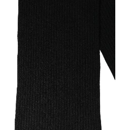 Men Black Wool Knitted Neck Shawl Scarf