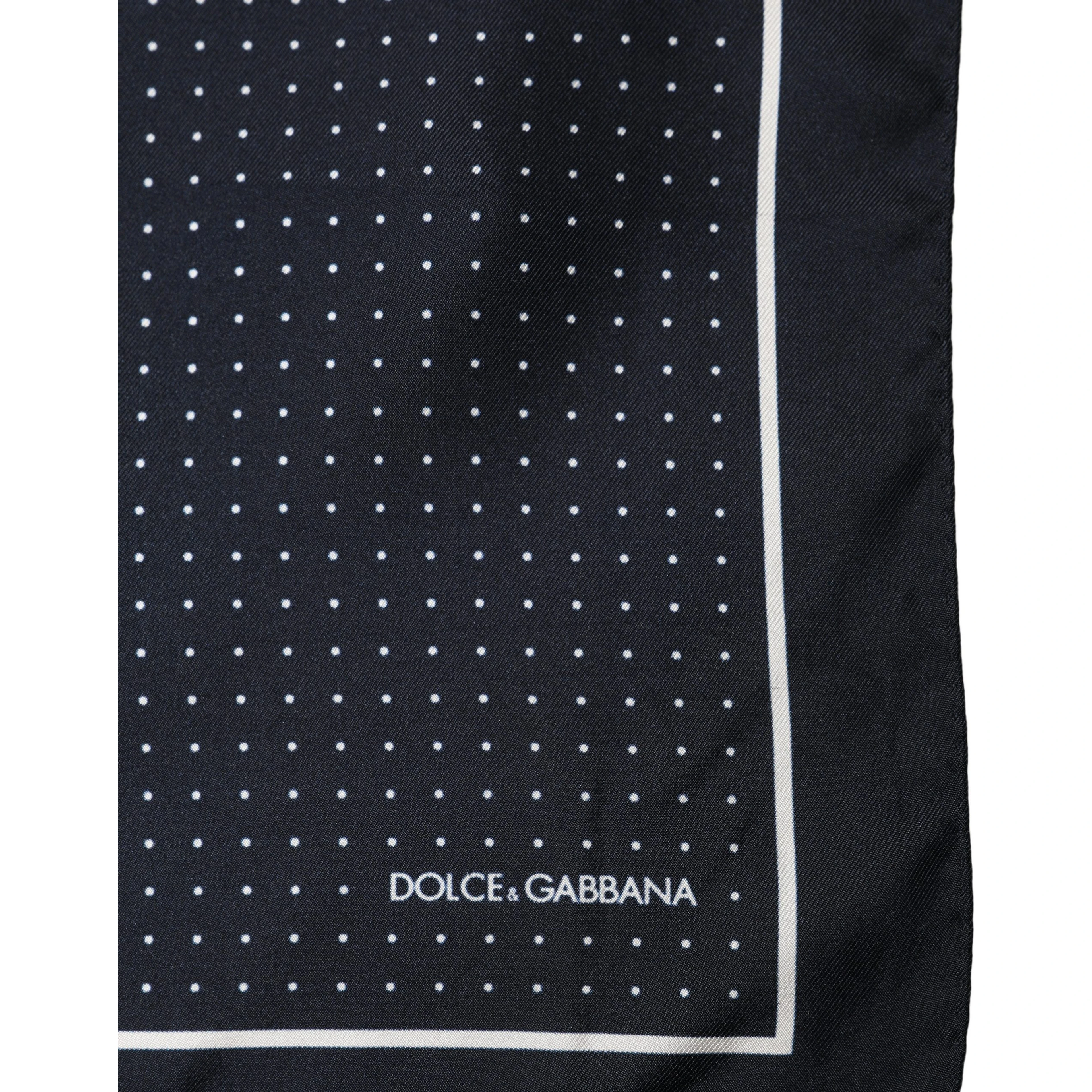 Blue Silk Polka Dot Handkerchief Pocket Scarf
