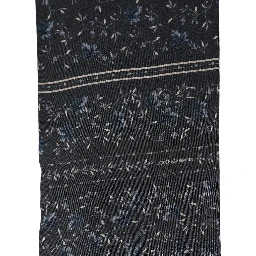 Blue Floral Silk Fringed Neck Shaw Scarf