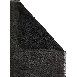 Black Silk Wool Fringed Men Lace Stole Scarf