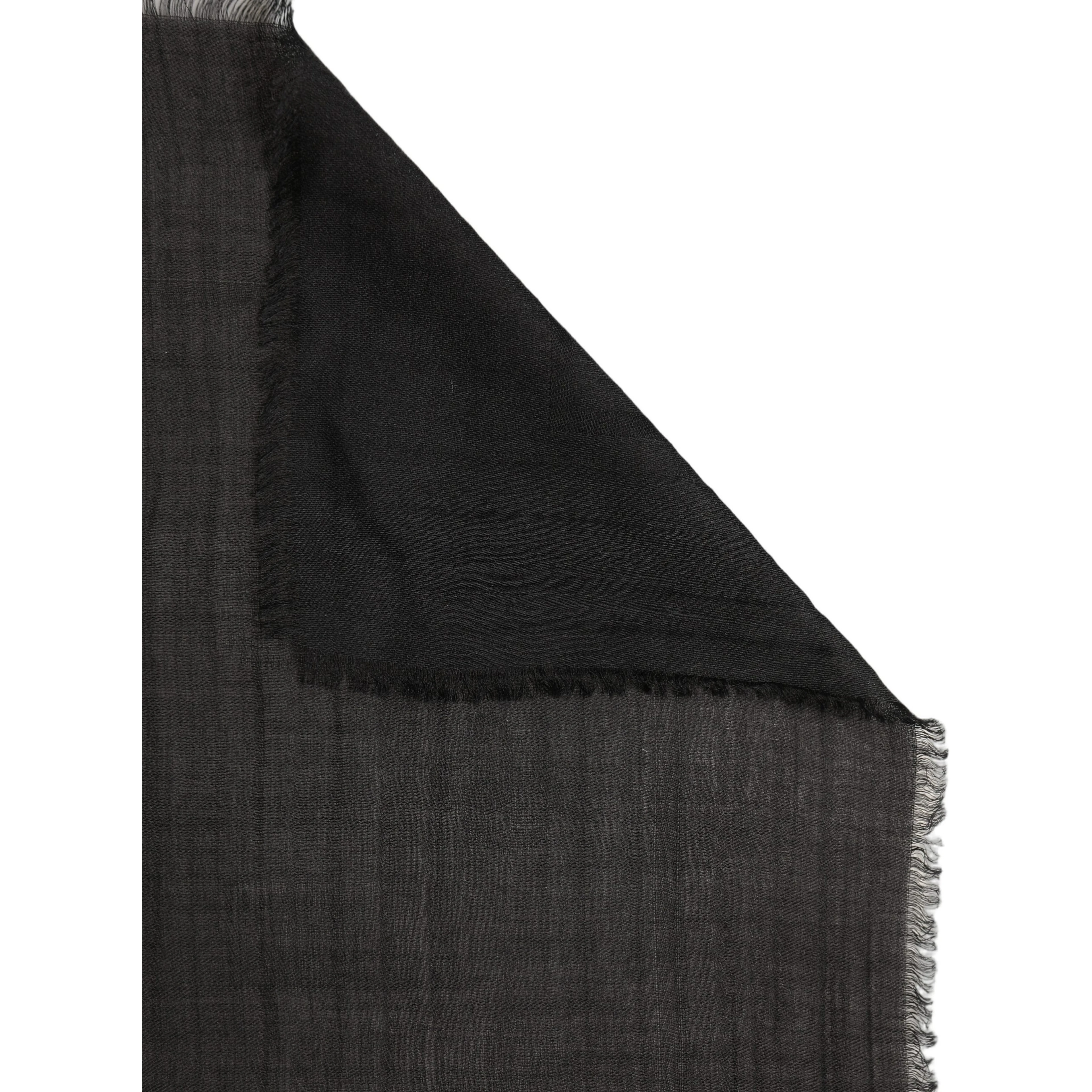 Black Silk Wool Fringed Men Lace Stole Scarf