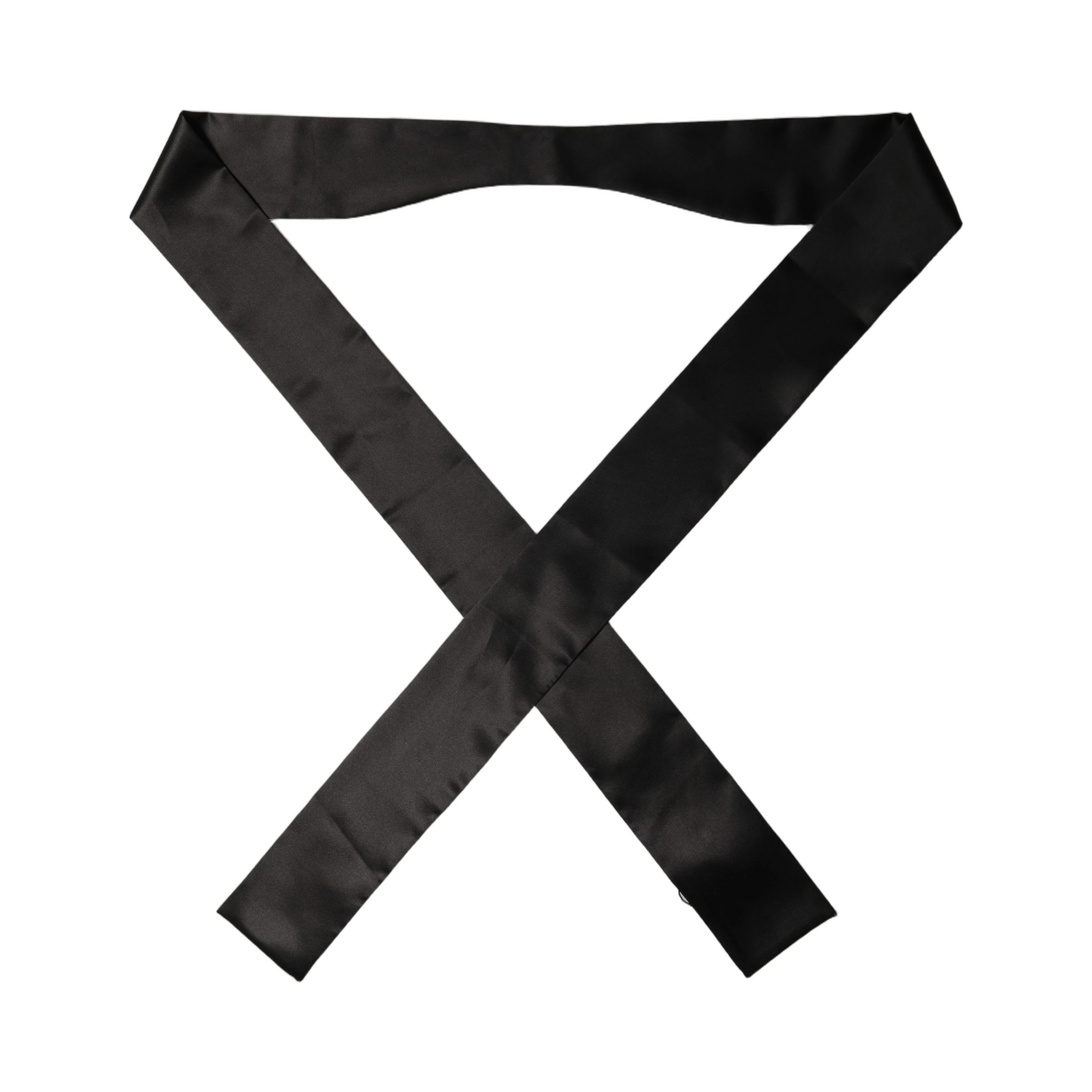 Men Black Satin Silk Skinny Neck Shawl Scarf
