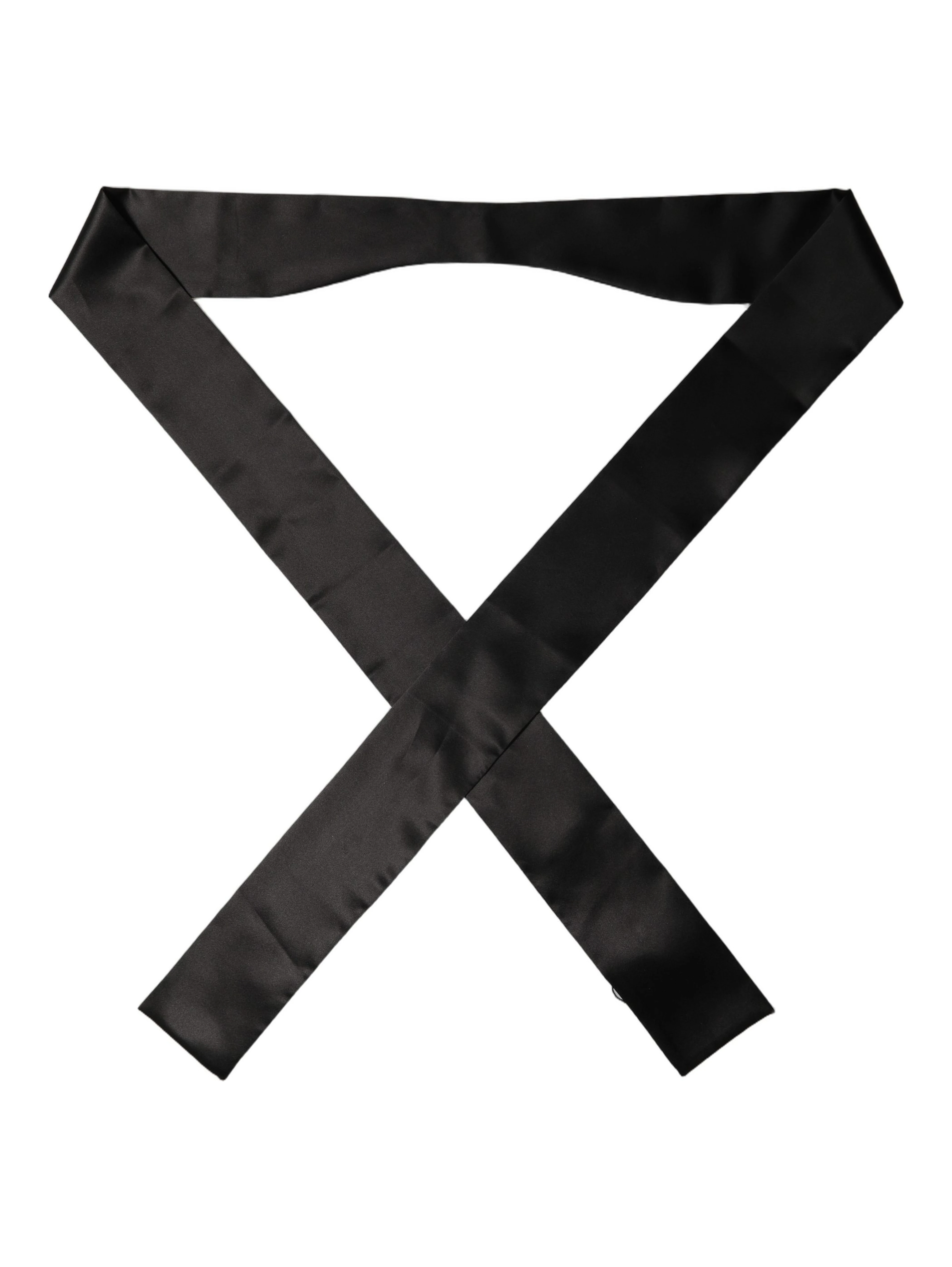 Men Black Satin Silk Skinny Neck Shawl Scarf
